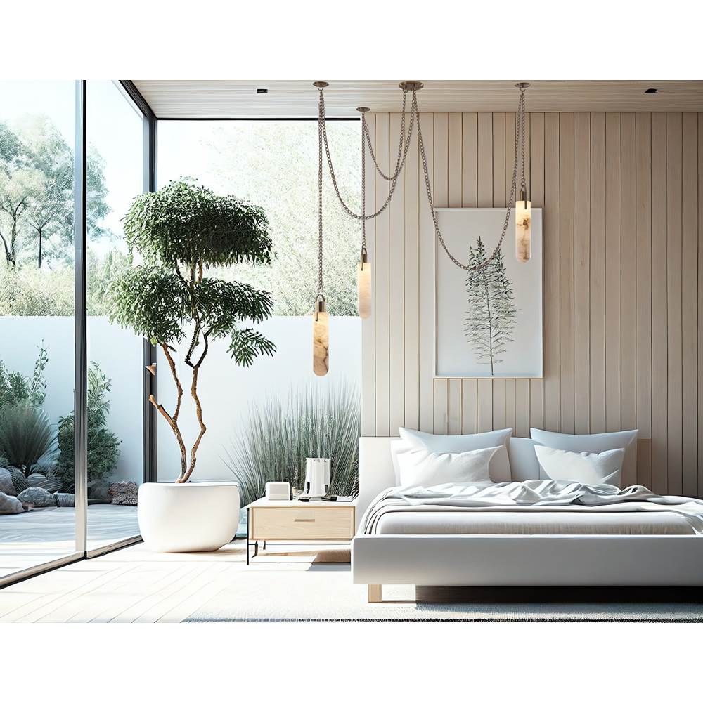 Kalco Lighting Flint 37.5-in 3 Light Led Winter Brass Multi-pendant