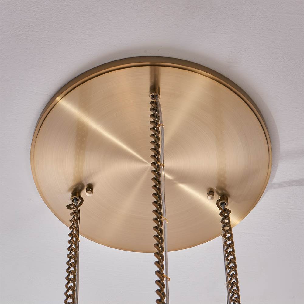 Kalco Lighting 519276WB Winter Brass Flint 14-in 3 Light Led Winter Brass Multi-pendant Image 2