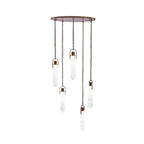 Kalco Lighting Flint 24-in 5 Light Led Winter Brass Multi-pendant