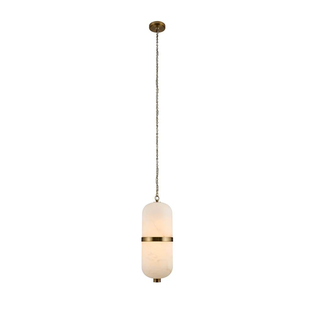 Kalco Lighting 519456WB Winter Brass Volterra 8.5-in 1 Light Led Winter Brass Pendant Image 1