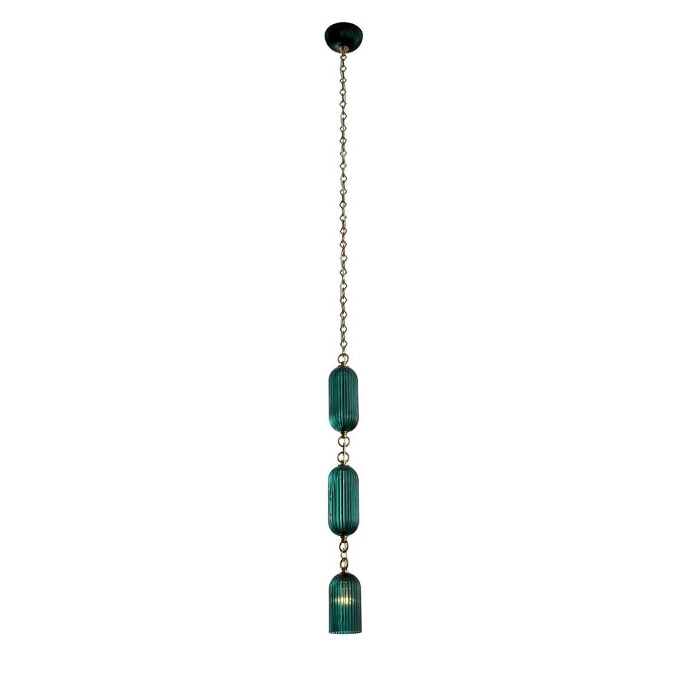Kalco Lighting Verde 4-in 1 Light Socket True Satin Brass Pendant