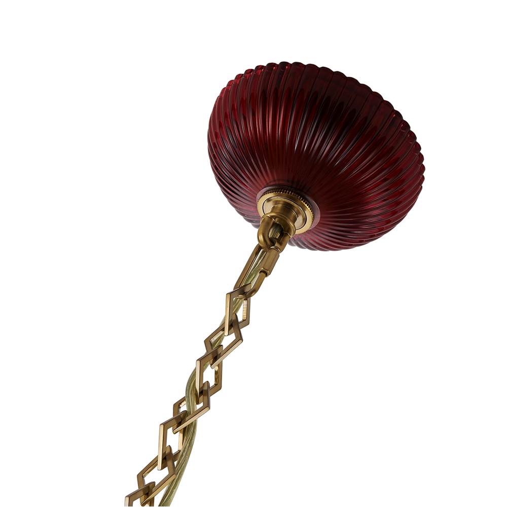 Kalco Lighting 519611STB/MGNT Satin Brass Verde 4-in 1 Light Socket Satin Brass Pendant Image 7
