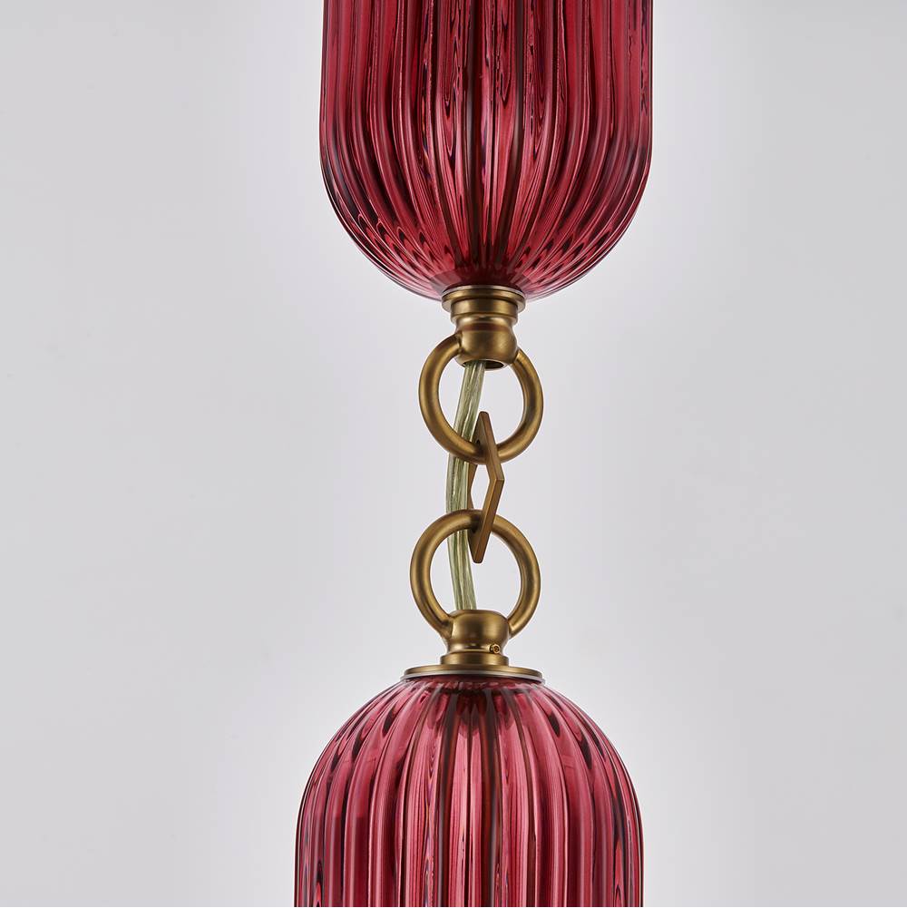 Kalco Lighting 519611STB/MGNT Satin Brass Verde 4-in 1 Light Socket Satin Brass Pendant Image 4