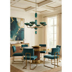 Kalco Lighting Verde 40-in 6 Light Socket True Satin Brass Chandelier
