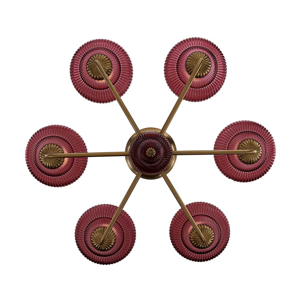 Kalco Lighting Verde 40-in 6 Light Socket True Satin Brass Chandelier