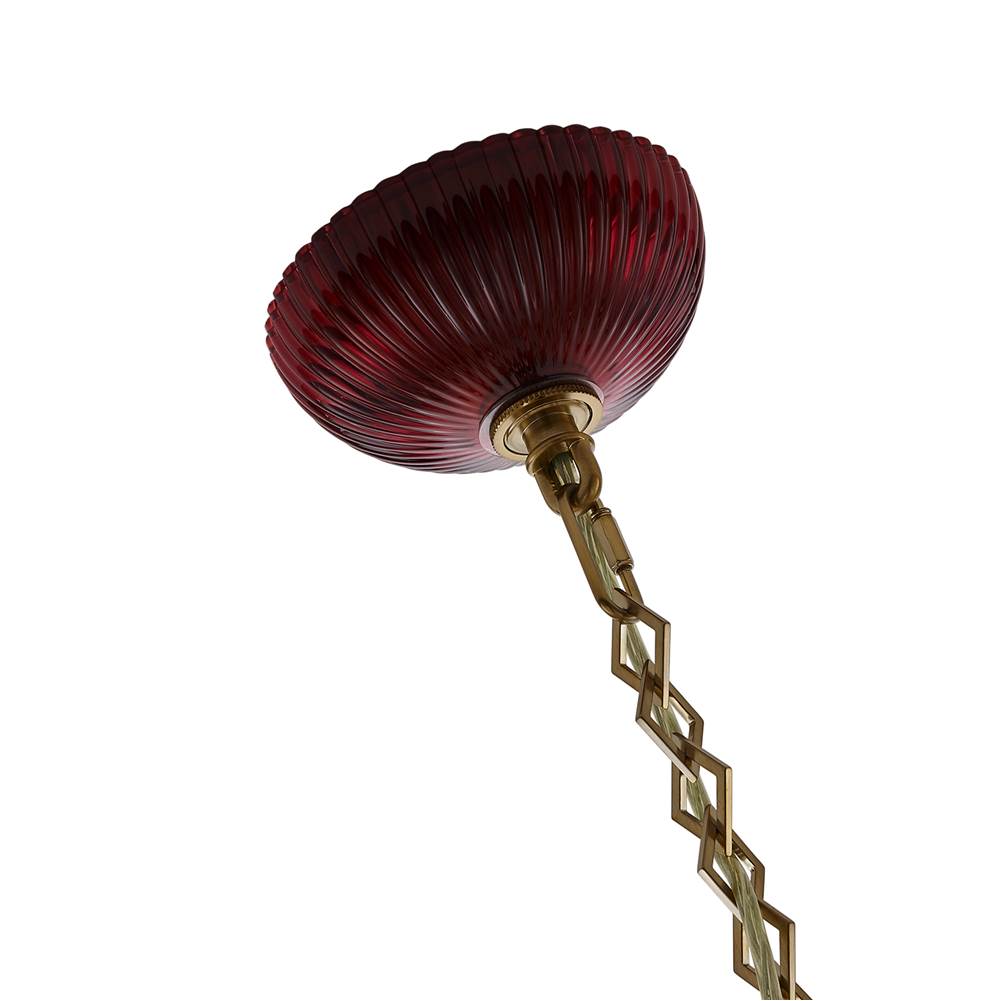 Kalco Lighting 519671STB/MGNT Satin Brass Verde 40-in 6 Light Socket Satin Brass Chandelier Image 9