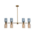 Kalco Lighting 519861AGG Aged Gold Azul 48-in 8 Light Socket Aged Gold Linear Pendant Image 1