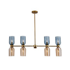 Kalco Lighting 519861AGG Aged Gold Azul 48-in 8 Light Socket Aged Gold Linear Pendant Image 1