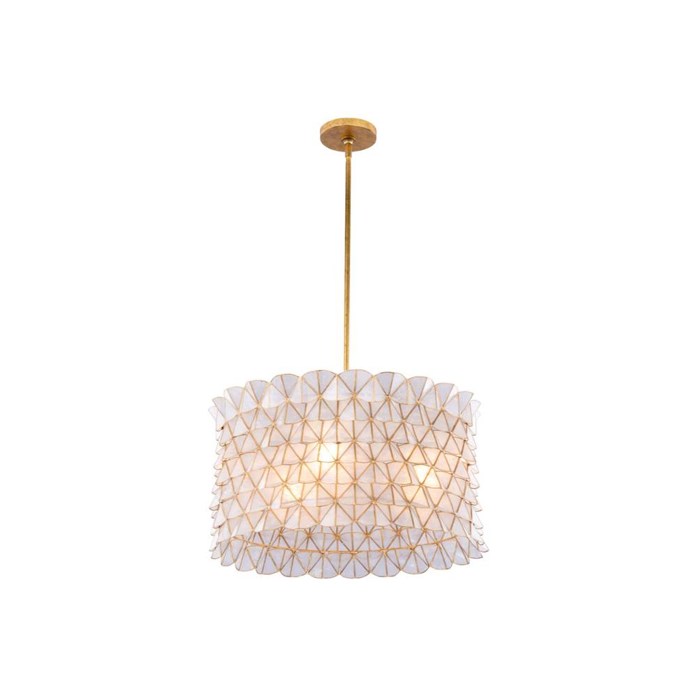Kalco Lighting Flair 22-in 3 Light Socket Oxidized Gold Leaf Chandelier