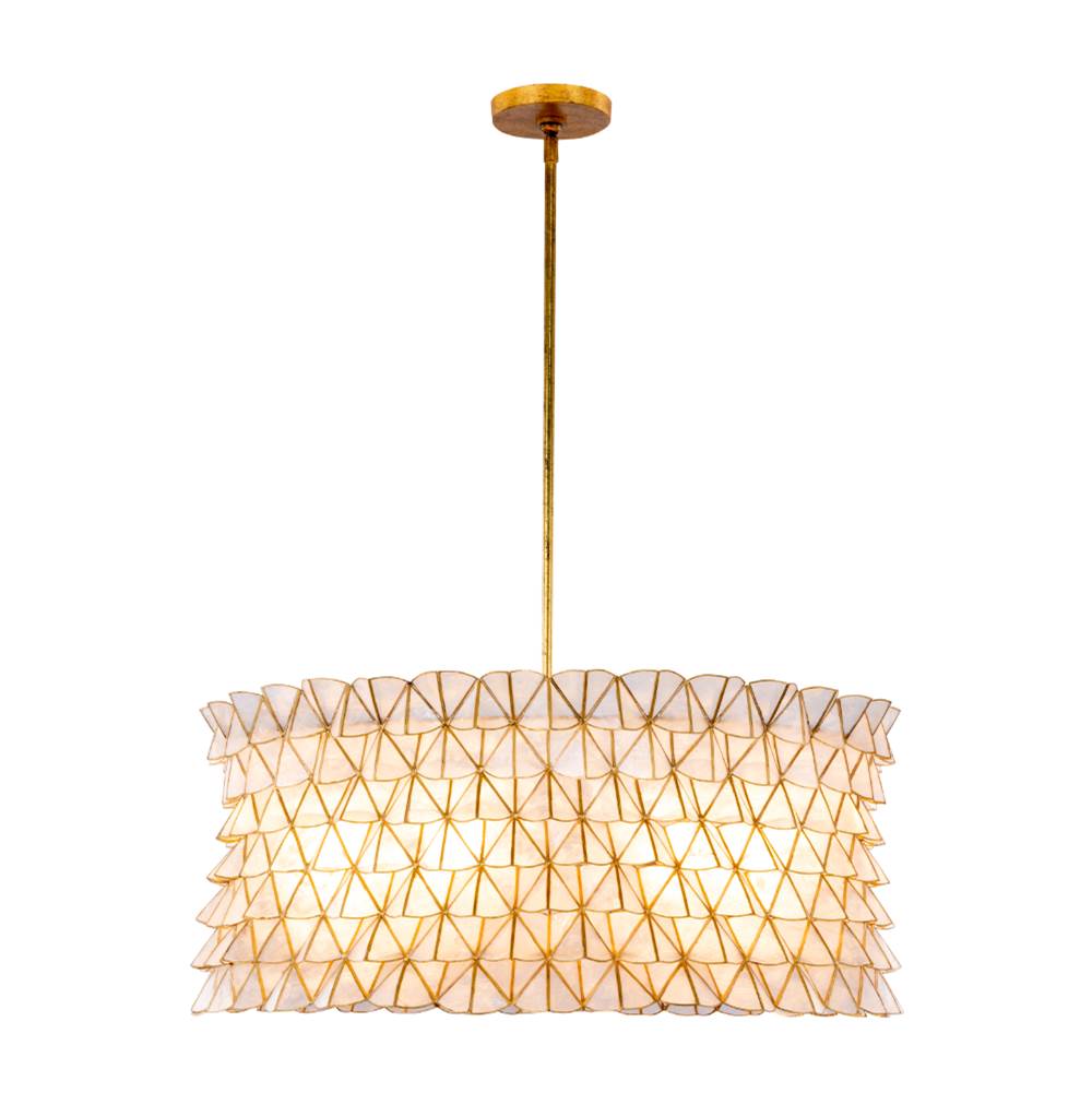 Kalco Lighting Flair 29.5-in 6 Light Socket Oxidized Gold Leaf Chandelier