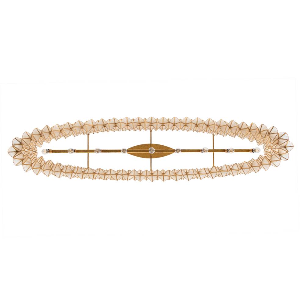 Kalco Lighting 520062OL Oxidized Gold Leaf Flair 61-in 9 Light Socket Oxidized Gold Leaf Linear Pendant Image 9