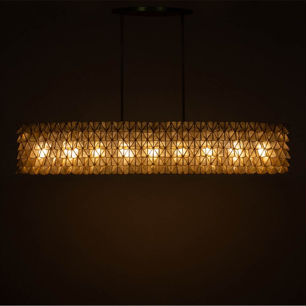 Kalco Lighting 520062OL Oxidized Gold Leaf Flair 61-in 9 Light Socket Oxidized Gold Leaf Linear Pendant Image 6