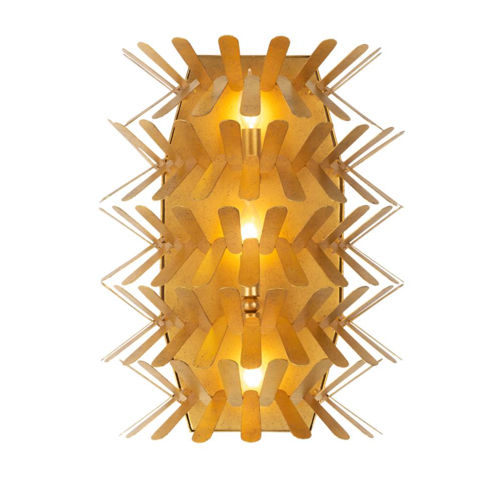 Kalco Lighting Spur 20-in 3 Light Socket Oxidized Gold Leaf Wall Sconce