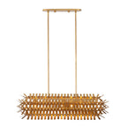 Kalco Lighting 520161OL Oxidized Gold Leaf Spur 48-in 7 Light Socket Oxidized Gold Leaf Linear Pendant Image 1