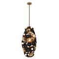 Kalco Lighting Damask 16-in 20 Light Socket Matte Black W/ Vintage Brass Chandelier