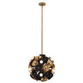 Kalco Lighting Damask 18-in 6 Light Socket Matte Black W/ Vintage Brass Semi-flush Mount