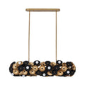 Kalco Lighting 520361BVB Matte Black With Vintage Brass Damask 48-in 6 Light Socket Matte Black W/ Vintage Brass Linear Pendant Image 1