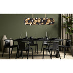 Kalco Lighting Damask 48-in 6 Light Socket Matte Black W/ Vintage Brass Linear Pendant