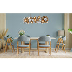 Kalco Lighting Damask 48-in 6 Light Socket Matte Black W/ Vintage Brass Linear Pendant