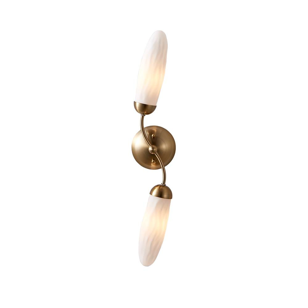 Kalco Lighting 520622WB Winter Brass Crest 26-in 2 Light Socket Winter Brass Wall Sconce Image 1