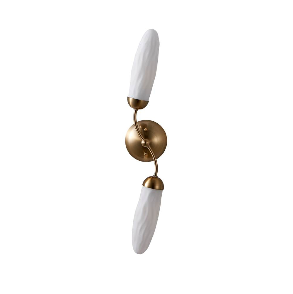 Kalco Lighting 520622WB Winter Brass Crest 26-in 2 Light Socket Winter Brass Wall Sconce Image 2