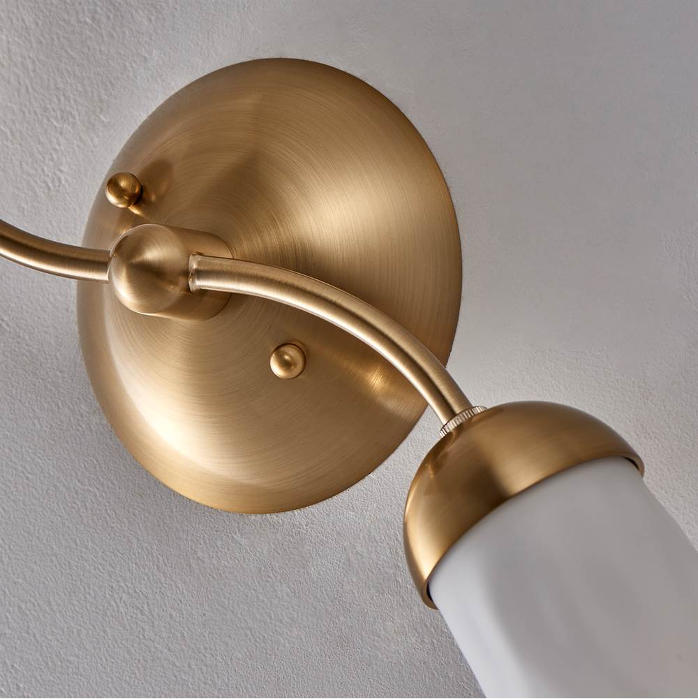 Kalco Lighting Crest 26-in 2 Light Socket Winter Brass Wall Sconce