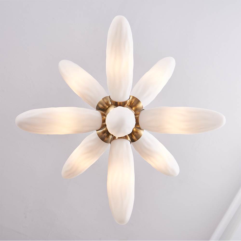 Kalco Lighting 520656WB Winter Brass Crest 26-in 9 Light Socket Winter Brass Pendant Image 5