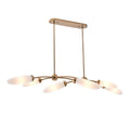 Kalco Lighting 520661WB Winter Brass Crest 60-in 6 Light Socket Winter Brass Linear Pendant Image 1