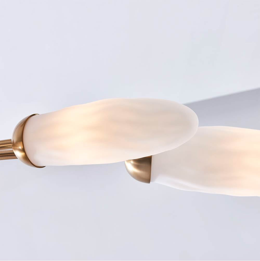 Kalco Lighting 520661WB Winter Brass Crest 60-in 6 Light Socket Winter Brass Linear Pendant Image 3