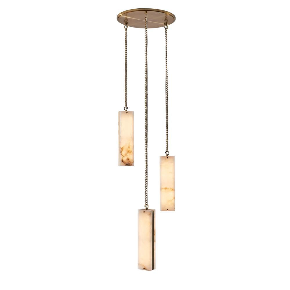 Kalco Lighting 520751WB Winter Brass Vertical 18-in 3 Light Led Winter Brass Multi-pendant Image 1
