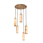 Kalco Lighting 520752WB Winter Brass Vertical 27.5-in 5 Light Led Winter Brass Multi-pendant Image 1