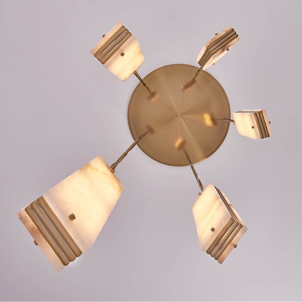 Kalco Lighting 520752WB Winter Brass Vertical 27.5-in 5 Light Led Winter Brass Multi-pendant Image 5
