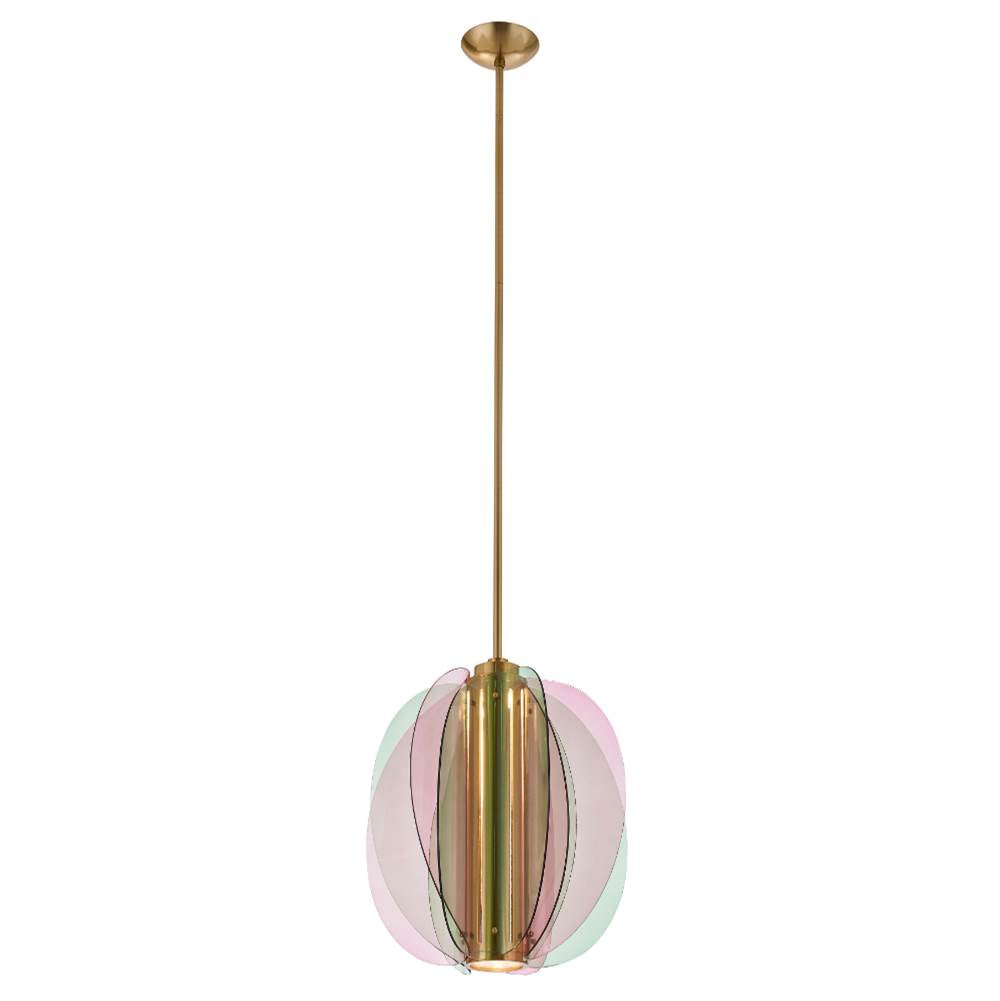 Kalco Lighting 521055WB Winter Brass Tulipa 14.5-in 1 Light Led Winter Brass Pendant Image 1