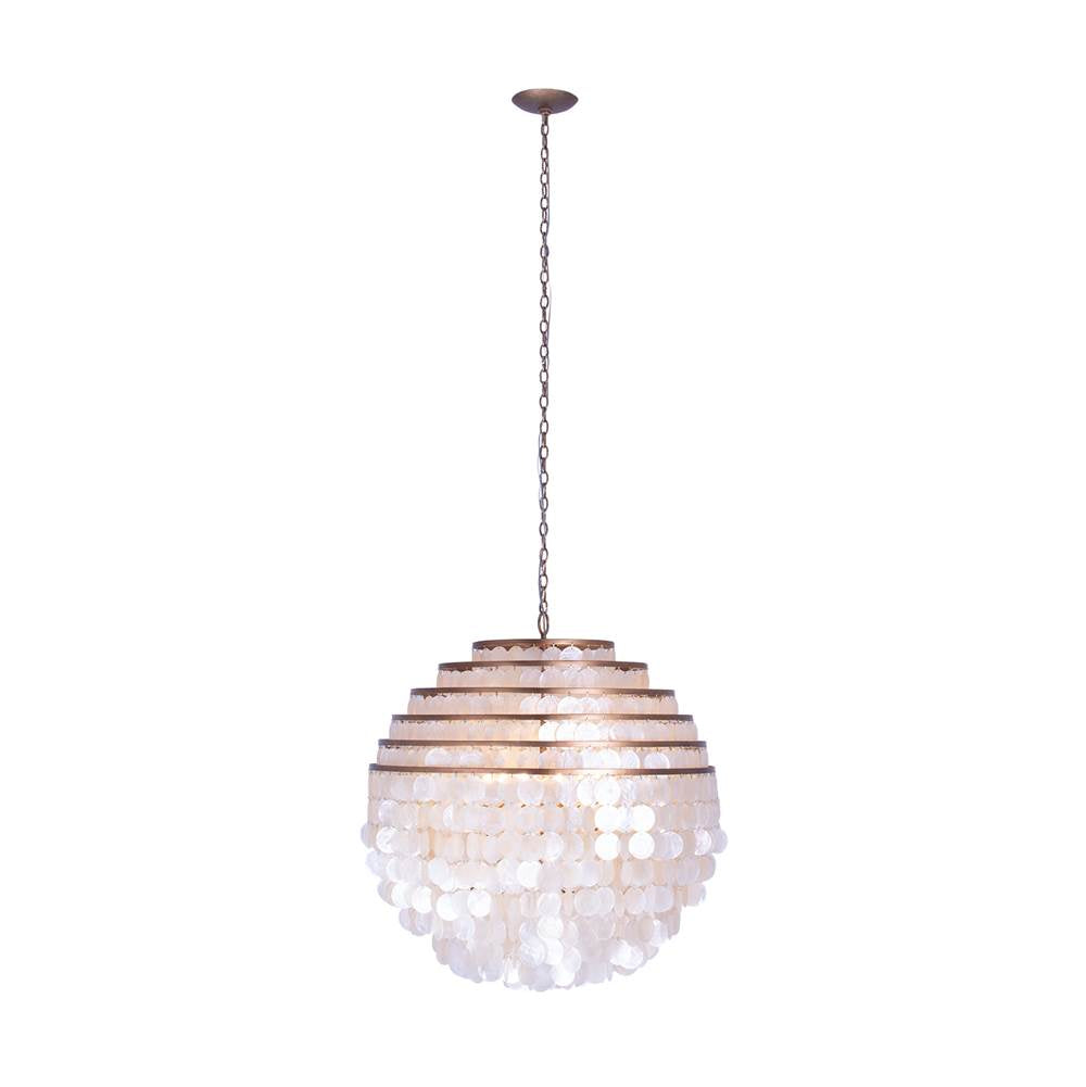 Kalco Lighting 521156PAB Pearlized Antique Brass Sphere 28-in 6 Light Socket Pearlized Antique Brass Pendant Image 1