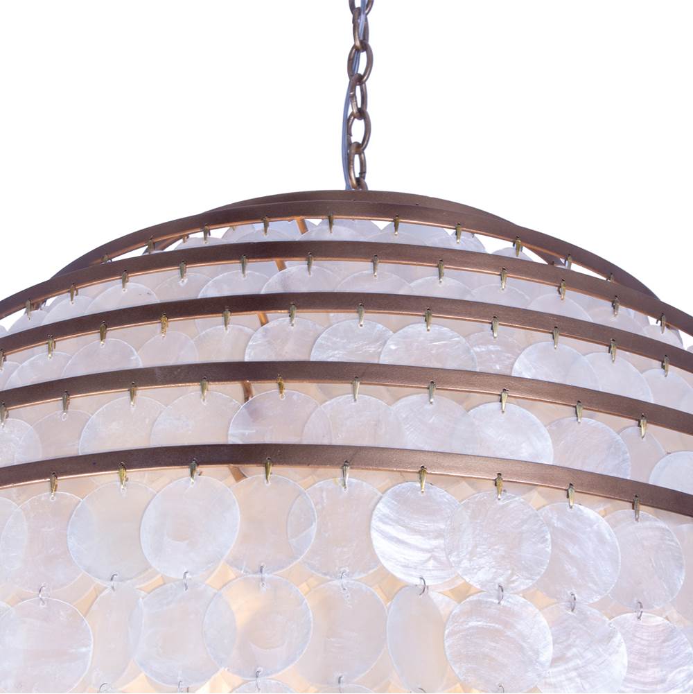 Kalco Lighting 521156PAB Pearlized Antique Brass Sphere 28-in 6 Light Socket Pearlized Antique Brass Pendant Image 2
