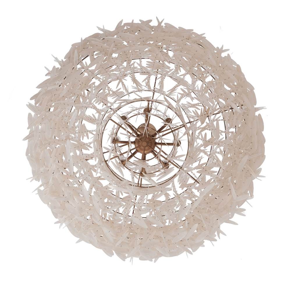 Kalco Lighting Sphere 36-in 8 Light Socket Pearlized Antique Brass Chandelier