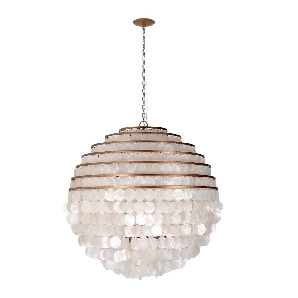 Kalco Lighting 521158PAB Pearlized Antique Brass Sphere 36-in 8 Light Socket Pearlized Antique Brass Chandelier Image 1