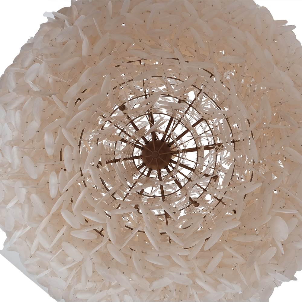 Kalco Lighting 521159PAB Pearlized Antique Brass Sphere 48-in 12 Light Socket Pearlized Antique Brass Chandelier Image 2