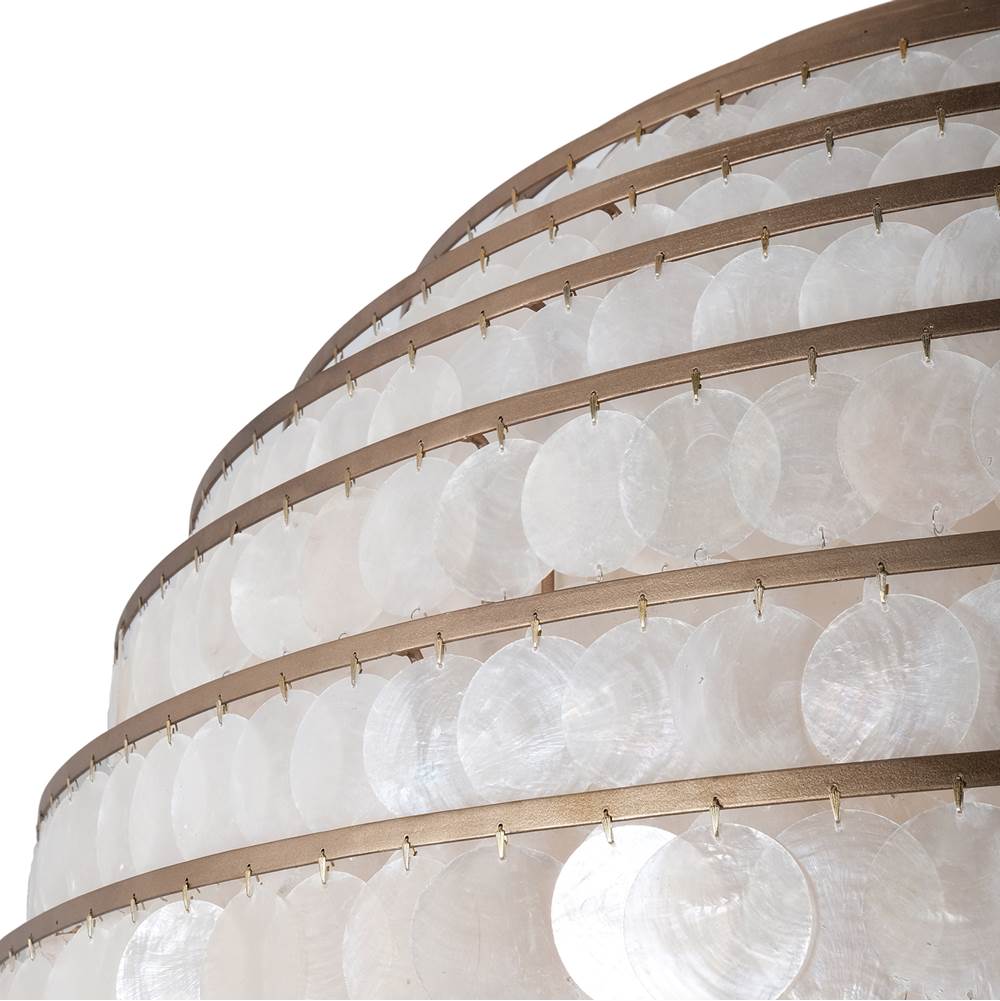 Kalco Lighting 521159PAB Pearlized Antique Brass Sphere 48-in 12 Light Socket Pearlized Antique Brass Chandelier Image 3