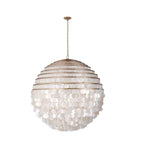Kalco Lighting Sphere 48-in 12 Light Socket Pearlized Antique Brass Chandelier