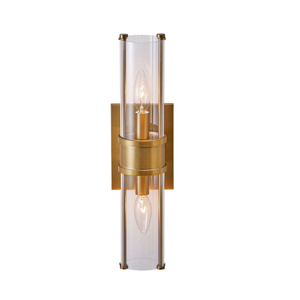 Kalco Lighting 521332VGB Vintage Brass Duet 17-in 2 Light Socket Vintage Brass Wall Sconce Image 1