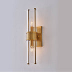 Kalco Lighting Duet 17-in 2 Light Socket Vintage Brass Wall Sconce