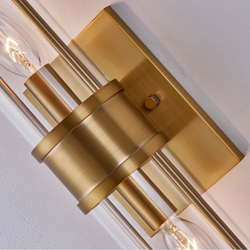 Kalco Lighting 521332VGB Vintage Brass Duet 17-in 2 Light Socket Vintage Brass Wall Sconce Image 4
