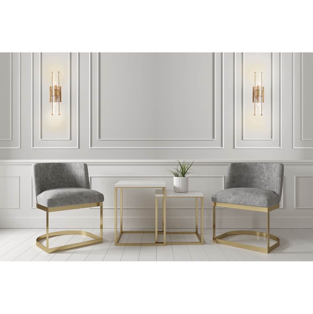 Kalco Lighting 521332VGB Vintage Brass Duet 17-in 2 Light Socket Vintage Brass Wall Sconce Image 3