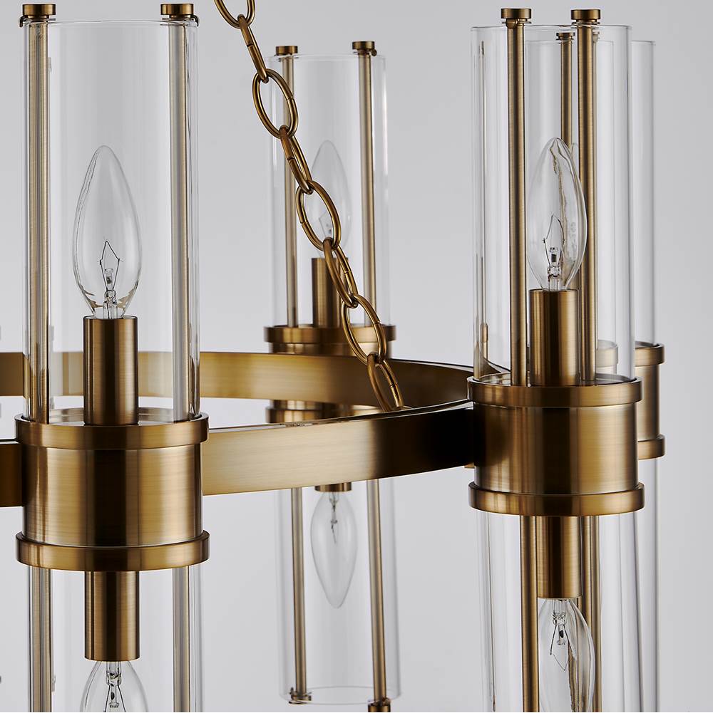 Kalco Lighting 521356VGB Vintage Brass Duet 36-in 18 Light Socket Vintage Brass Chandelier Image 2