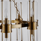 Kalco Lighting 521356VGB Vintage Brass Duet 36-in 18 Light Socket Vintage Brass Chandelier Image 2