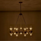 Kalco Lighting Duet 36-in 18 Light Socket Vintage Brass Chandelier
