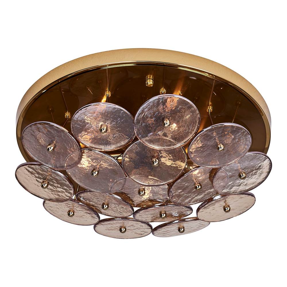 Kalco Lighting 521545PWB Polished Winter Brass Hortensia 18.5-in 5 Light Socket Polished Winter Brass Flush Mount Image 1
