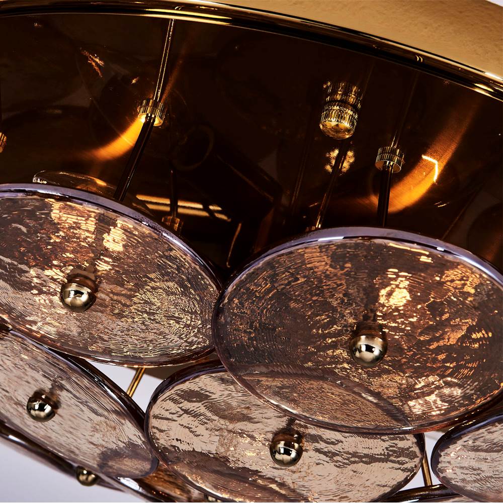 Kalco Lighting 521545PWB Polished Winter Brass Hortensia 18.5-in 5 Light Socket Polished Winter Brass Flush Mount Image 3