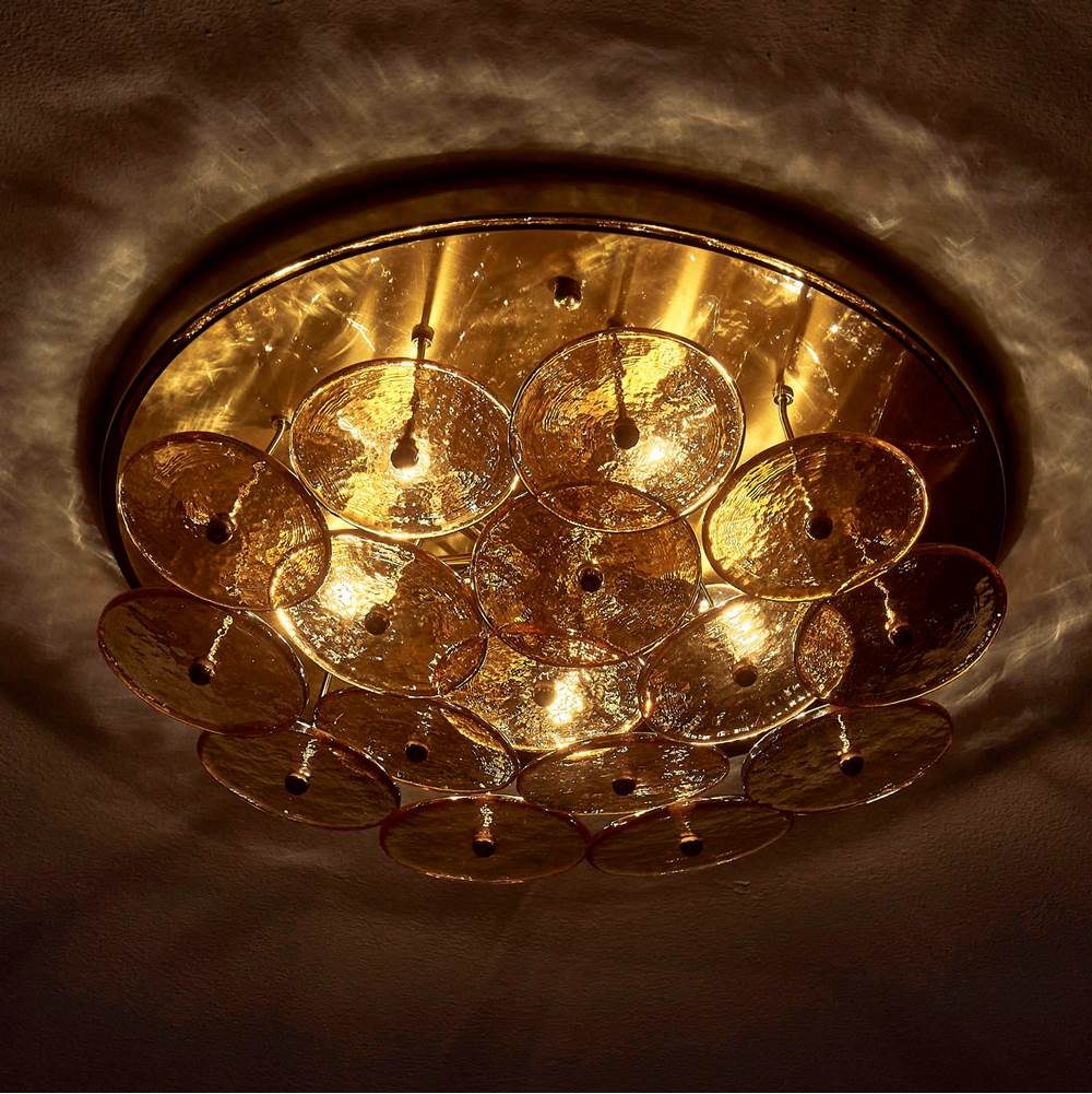 Kalco Lighting 521545PWB Polished Winter Brass Hortensia 18.5-in 5 Light Socket Polished Winter Brass Flush Mount Image 2